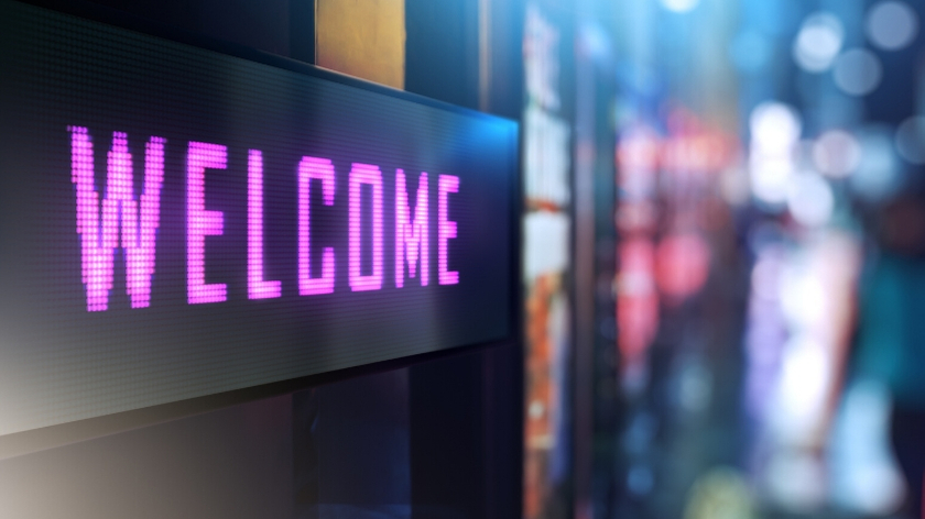 Digital welcome sign